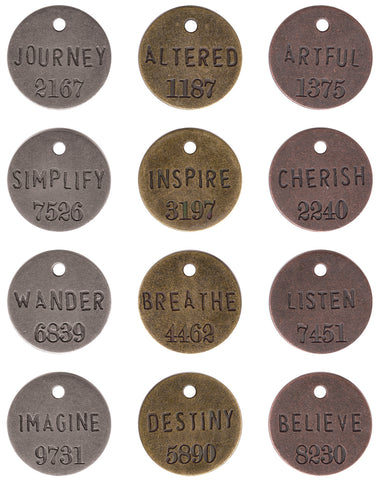 Idea-Ology Metal Philosophy Tags 1" 12/Pkg