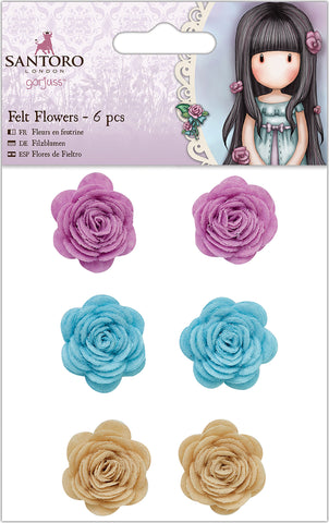 Santoro's Gorjuss Felt Flowers 6/Pkg