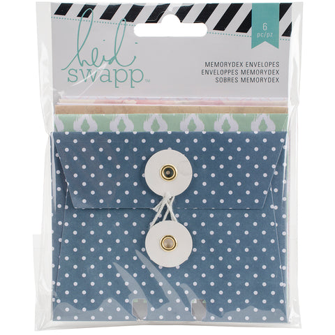 Heidi Swapp Memorydex Envelope Cards W/String Closure 6/Pkg
