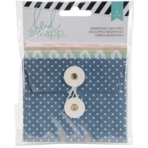 Heidi Swapp Memorydex Envelope Cards W/String Closure 6/Pkg