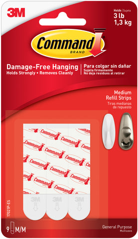 Command Medium Refill Strips 9/Pkg