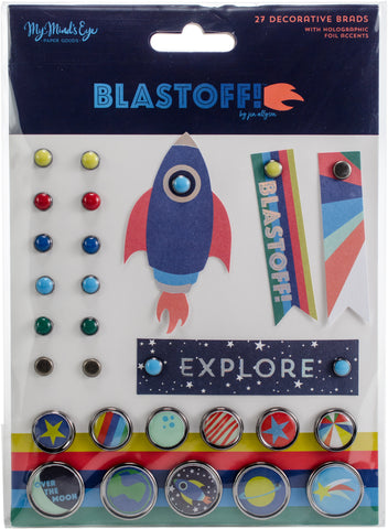 Blastoff Decorative Brads 24/Pkg