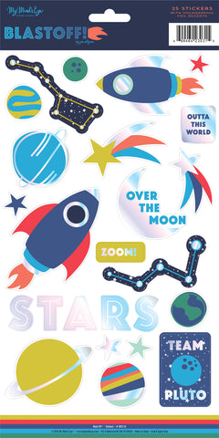 Blastoff Stickers 6"X12"