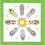 Janlynn Stamped Cross Stitch Quilt Blocks 15"X15" 6/Pkg