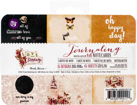 Prima Marketing Journaling Notecards 4"X6" 45/Pkg