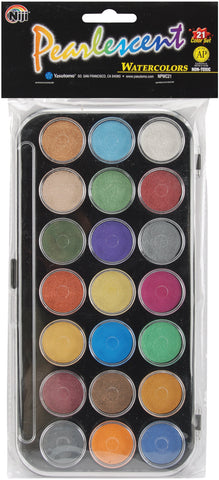 Yasutomo Pearlescent Watercolor Paint Cakes 21/Pkg