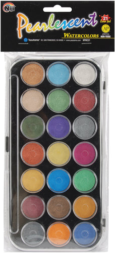 Yasutomo Pearlescent Watercolor Paint Cakes 21/Pkg
