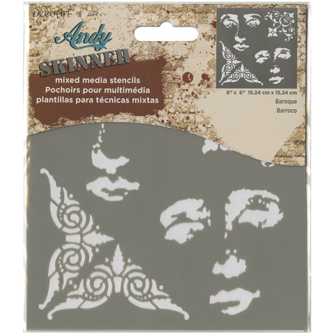Andy Skinner Mixed Media Stencil 6"X6"