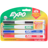 Expo Magnetic Dry Erase Fine Marker With Eraser 4/Pkg