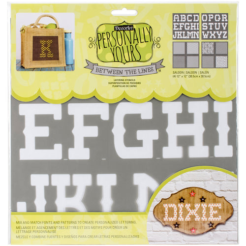 Between The Lines Stencil 12"X12" 4/Pkg