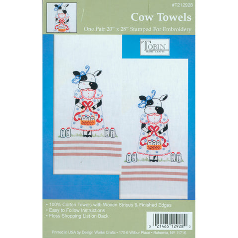Tobin Stamped For Embroidery Kitchen Towels 20"X28" 2/Pkg