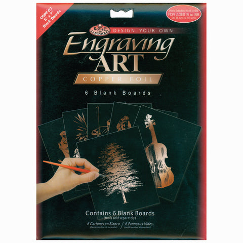 Foil Engraving Art Blank Boards 5"X7" 6/Pkg