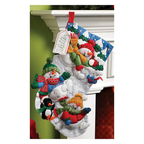 Bucilla Felt Stocking Applique Kit 18" Long