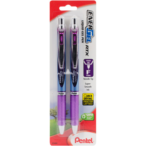Pentel EnerGel RTX Retractable Liquid Gel Pen .5mm 2/Pkg