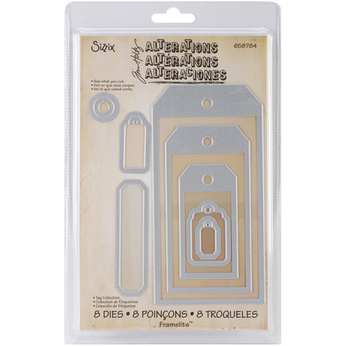 Sizzix Framelits Dies By Tim Holtz 8/Pkg