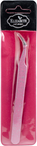 Elizabeth Crafts Pink Glitter Fine Pointed Tweezers