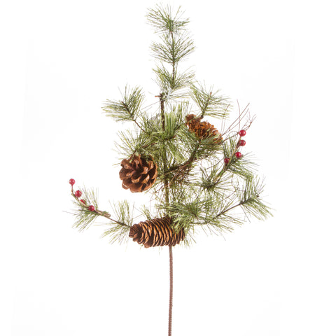 Pine Spray W/Cones 18"