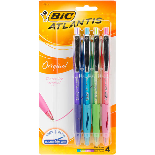 BIC Atlantis Original Retractable Ballpoint Pens 4/Pkg