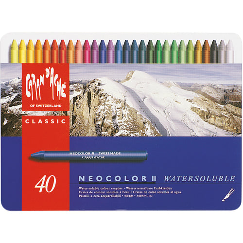 Caran D'Ache NeoColor II Water Soluble Wax Pastel Set 40/Pkg