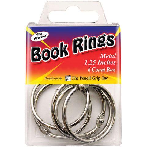 Book Rings 1.25&quot; 6/Pkg