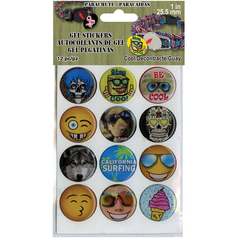 1" Gel Stickers For Paracord Charms & Buckles 12/Pkg