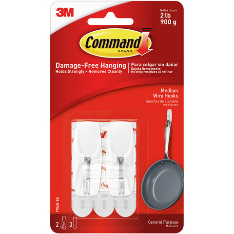 Command Medium Wire Hook 2/Pkg