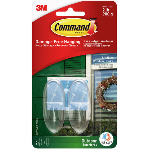 Command Medium Outdoor Window Hook 2/Pkg