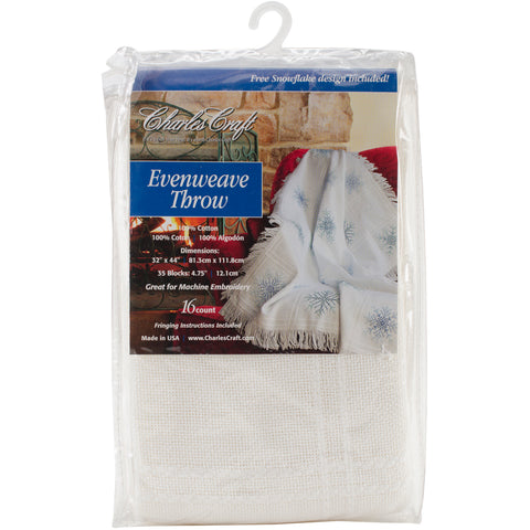 Charles Craft Evenweave Throw 16 Count 32"X44"