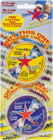 Stretch Magic Bead & Jewelry Cords 2/Pkg 1mmX25m & .8mmX5m