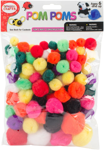 Pom-Poms Assorted 100/Pkg