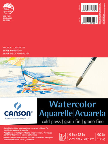 Canson Foundation Series Watercolor Pad 9"X12"