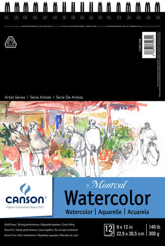 Canson Montval Spiral Watercolor Pad 9"X12"