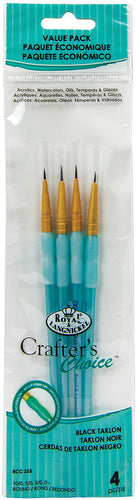 Crafter's Choice Black Taklon Round Brush Set