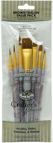 Crafter's Choice Black Taklon Flat Brush Variety Set