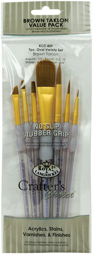 Crafter's Choice Black Taklon Oval Brush Variety Set