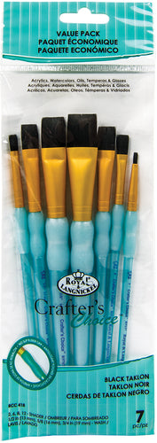 Crafter's Choice Black Taklon Shader Brush Variety Set