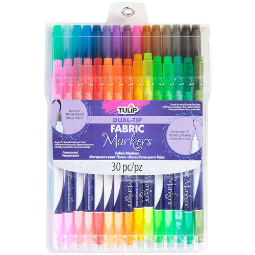 Tulip Dual-Tip Fabric Markers 30/Pkg
