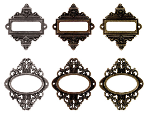 Idea-Ology Metal Ornate Plates W/Brads 2.25"X2.5" 6/Pkg