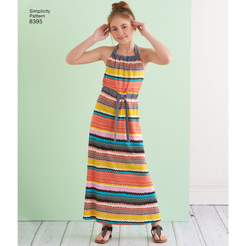 Simplicity Girls Halter Dress Or Romper In Two Lengths
