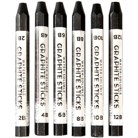 Prima Marketing Water-Soluble Graphite Sticks 6/Pkg