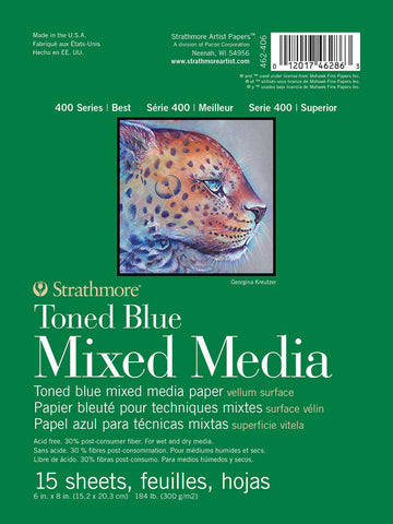 Strathmore 400 Series Mixed Media Pad - Tone Blue 6"X8"