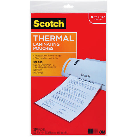 Scotch Thermal Laminator Pouches 3 Mil 20/Pkg