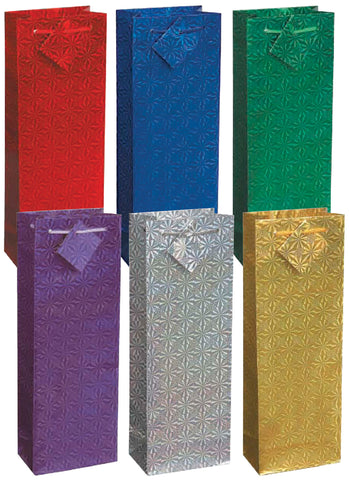 Holographic Glossy Gift Bags 4.875"X14" Assortment