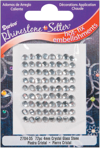 Rhinestone Setter Hot-Fix Glass Stones 4mm 72/Pkg