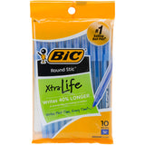 BIC Round Stic Medium Ballpoint Pens 10/Pkg