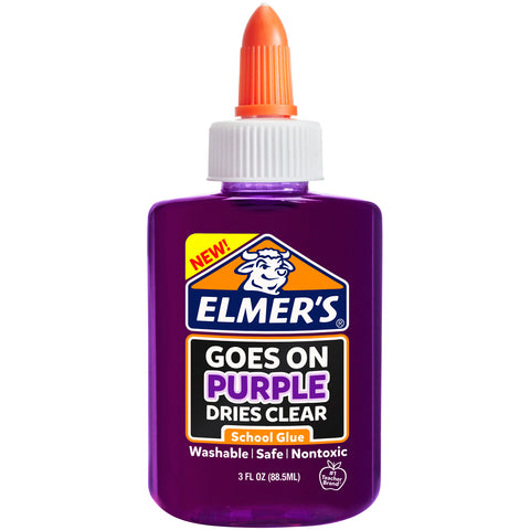 Elmer's Washable Goes On Purple/Dries Clear School Glue
