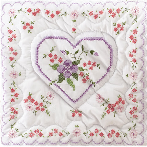 Tobin Stamped White Quilt Blocks 18"X18" 6/Pkg