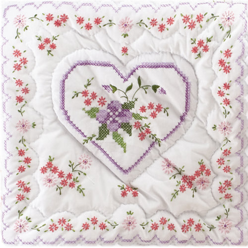 Tobin Stamped White Quilt Blocks 18"X18" 6/Pkg