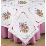 Tobin Stamped White Quilt Blocks 18"X18" 6/Pkg