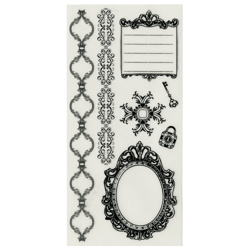 Duchess Black Rub-Ons 8.25"X4" Sheet